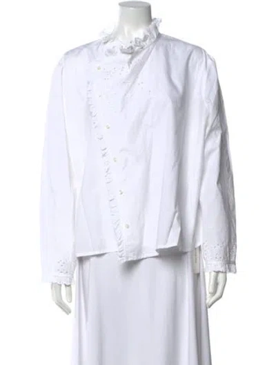 Pre-owned Soeur Long Sleeve Blouse In White