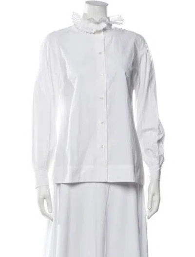 Pre-owned Soeur Long Sleeve Blouse In White