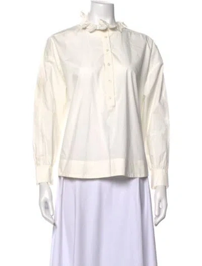 Pre-owned Soeur Long Sleeve Blouse In White