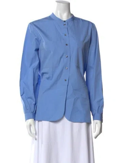 Pre-owned Soeur Long Sleeve Button-up Top In Blue
