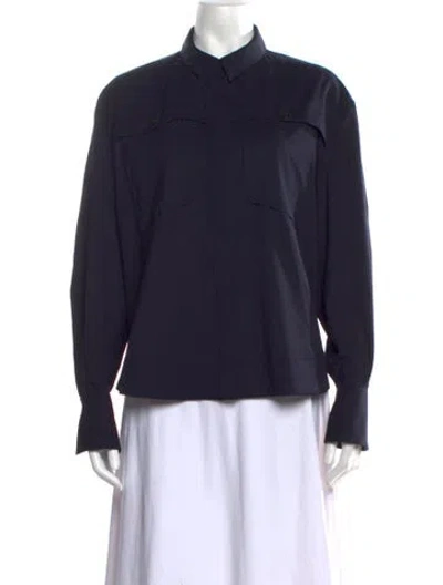 Pre-owned Soeur Long Sleeve Button-up Top In Blue