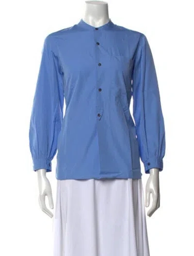 Pre-owned Soeur Long Sleeve Button-up Top In Blue