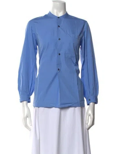 Pre-owned Soeur Long Sleeve Button-up Top In Blue