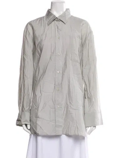 Pre-owned Soeur Long Sleeve Button-up Top In Gray