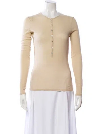 Pre-owned Soeur Long Sleeve Button-up Top In Neutral