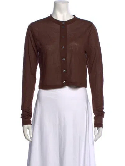 Pre-owned Soeur Long Sleeve Button-up Top W/ Tags In Brown