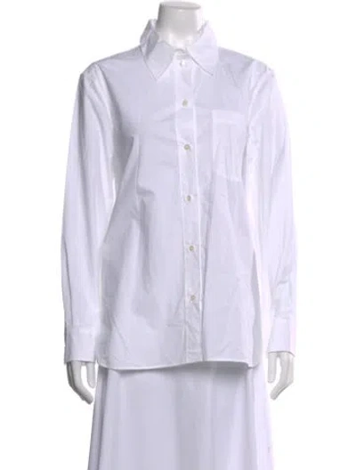 Pre-owned Soeur Long Sleeve Button-up Top In White
