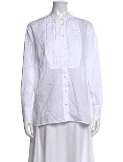 Pre-owned Soeur Long Sleeve Button-up Top In White