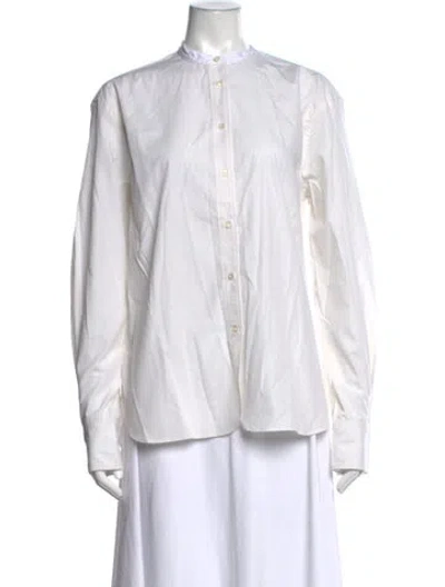 Pre-owned Soeur Long Sleeve Button-up Top In White