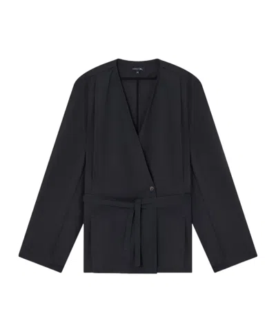 Soeur Long Sleeve Casual Jacket In Navy