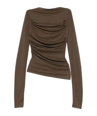 Soeur Long-sleeved T-shirt In Brown
