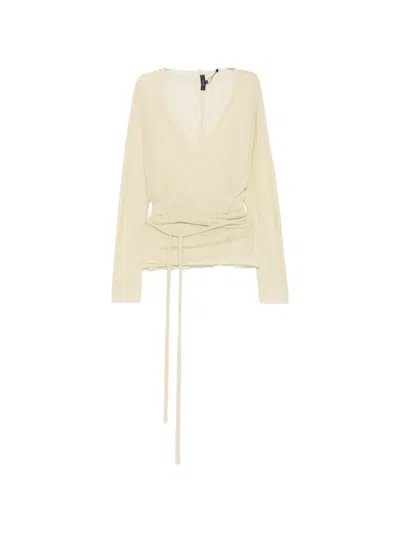 Soeur Luth Wrap-style Blouse In Neutral