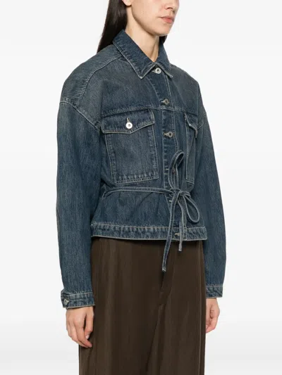 Soeur Lys Belted Denim Jacket In Blue