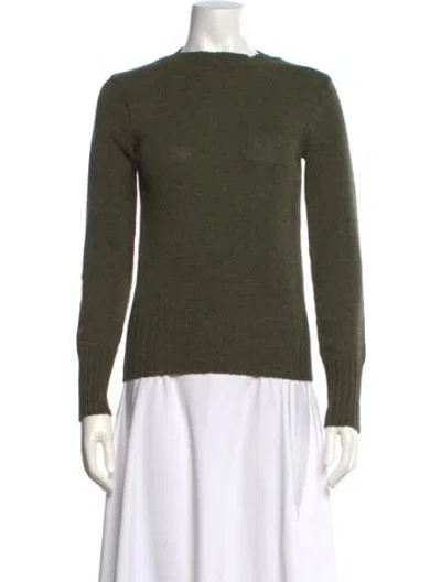 Pre-owned Soeur Merino Wool Bateau Neckline Sweater In Green