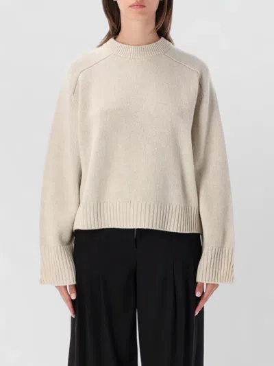 Soeur Ecru Will Cropped Merino Wool Jumper In Neutral