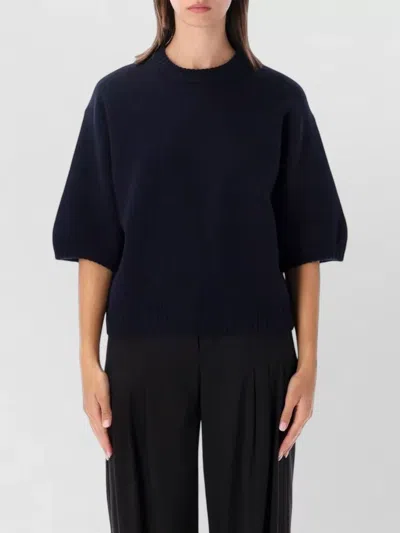 Soeur Merino Wool Puff Sleeve Sweater In Blue