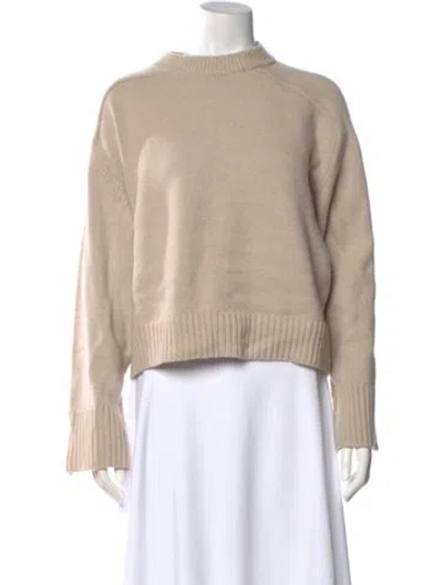 Pre-owned Soeur Merino Wool Mock Neck Sweater In Neutral