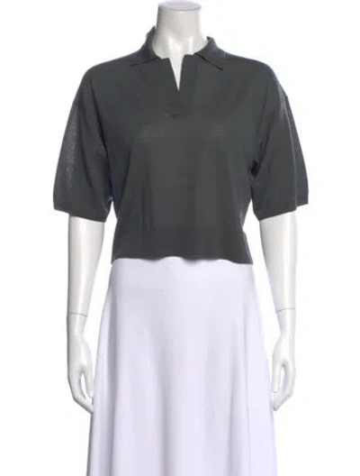 Pre-owned Soeur Merino Wool V-neck Polo In Gray