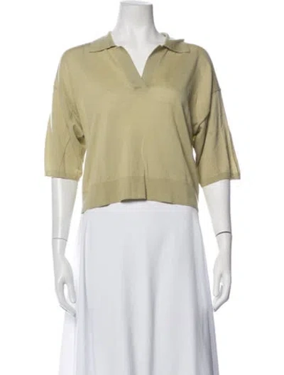 Pre-owned Soeur Merino Wool V-neck Polo In Green