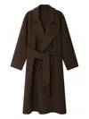 Soeur Mid-length Wool Blend Coat In Brown