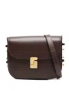 Soeur Womens Marron Fonce Bell Very Mini Patent-leather Cross Body Bag In Brown