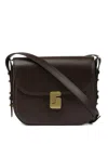 Soeur Mini Belissima Leather Crossbody Bag In Brown