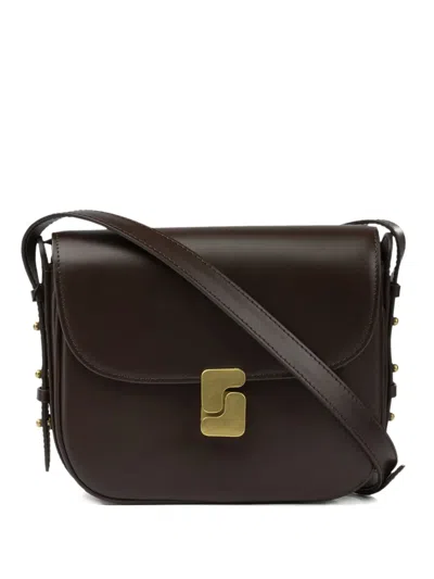 Soeur Mini Belissima Leather Crossbody Bag In Brown