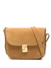 Soeur Mini Bellissima Suede Shoulder Bag In Brown