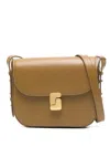 Soeur Mini Bellissima Flap-fastening Studded Shoulder Bag In Brown