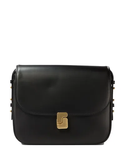 Soeur Mini Bellissima Leather Crossbody Bag In Black