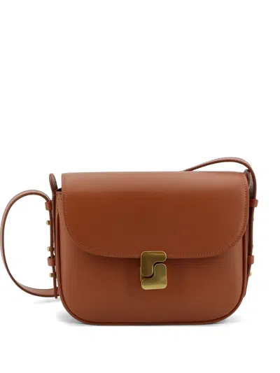 Soeur Bellissima Leather Shoulder Bag In Brown