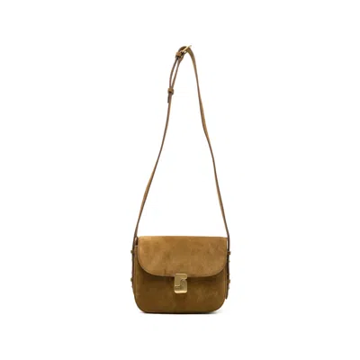 Soeur Mini Bellissima Suede-finish Crossbody Bag In Brown