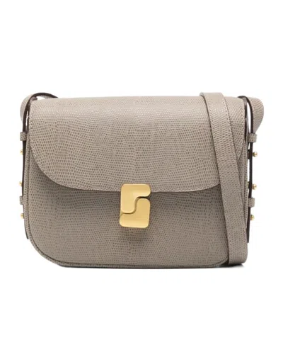 Soeur Mini Bellissima Textured Shoulder Bag In Brown