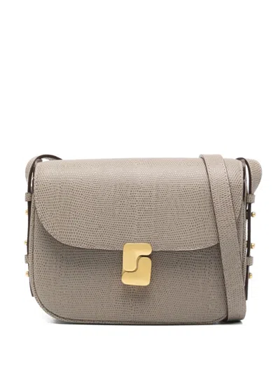 Soeur Mini Bellissima Textured Shoulder Bag In Gray