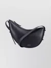 Soeur Contemporary Crescent-shaped Black Leather Shoulder Bag In Black