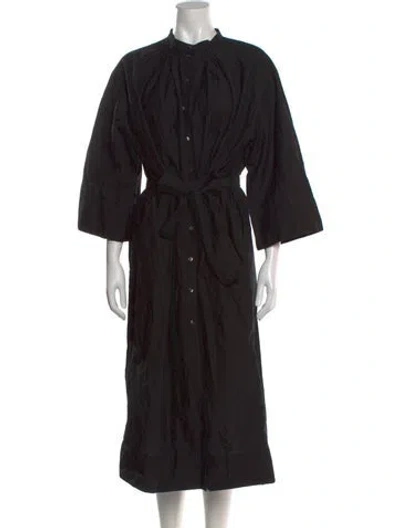 Pre-owned Soeur Mock Neck Midi Length Dress In Black