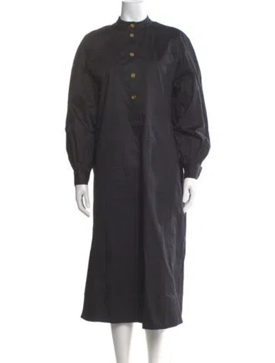 Pre-owned Soeur Mock Neck Midi Length Dress In Gray