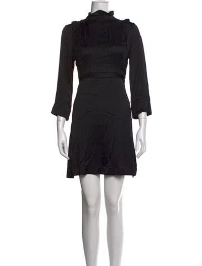 Pre-owned Soeur Mock Neck Mini Dress In Black