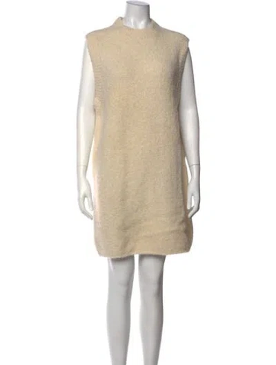 Pre-owned Soeur Mock Neck Mini Dress In Neutrals
