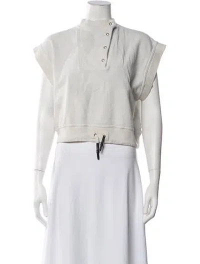 Pre-owned Soeur Mock Neck Sleeveless Top In White