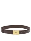 Soeur Adjustable Gold-tone Buckle Smooth Finish Belt In Brown