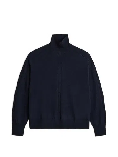 Soeur Nord Ribbed-knit High-neck Sweater In Blue
