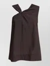 Soeur One-shoulder Knot Detail Asymmetric Hem Top