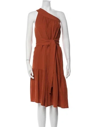 Pre-owned Soeur One-shoulder Knee-length Dress In Orange