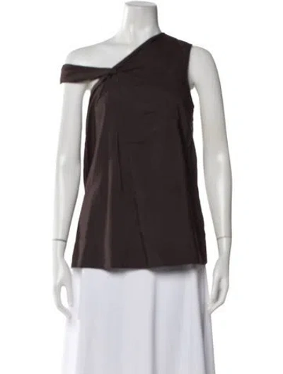 Pre-owned Soeur One-shoulder Sleeveless Top In Brown