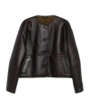 Soeur Buttoned Leather Jacket In Black