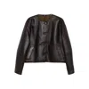 Soeur Buttoned Leather Jacket In Black