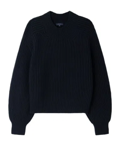 Soeur Oversized High-neck Merino Wool Sweater In Black