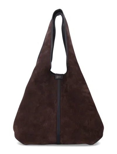 Soeur Oversized Suede-effect Hobo Bag In Black