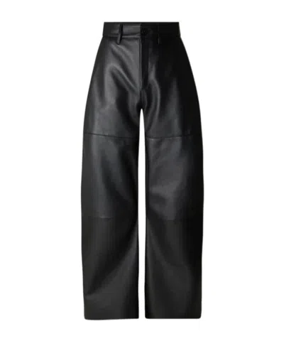 Soeur Panelled-leather Balloon Trousers In Black